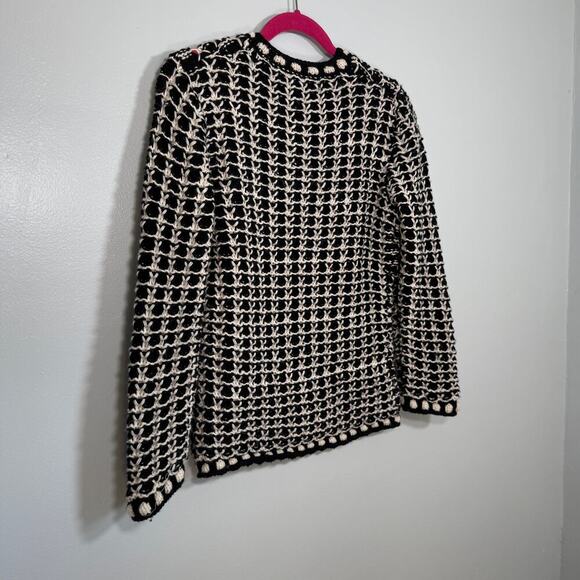 J.Crew Handknit Wool Cardigan Lady Jacket L Parisian Inspired Textured Knit - Picture 9 of 11